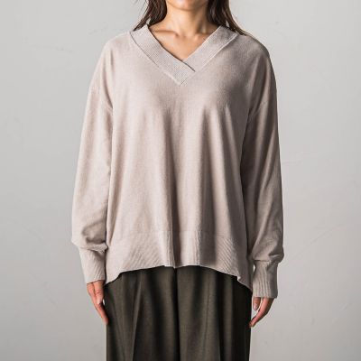 ベロアモールＶネックニットプルオーバー≪手洗い可能≫