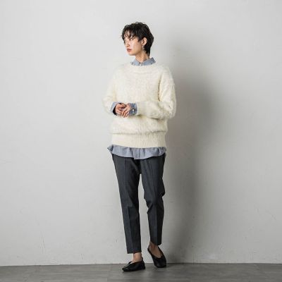 MAYSON GREY / メイソングレイ クルーネックシャギーニットプルオーバー≪手洗い可能≫ クルーネックシャギーニットプルオーバー≪手洗い可能