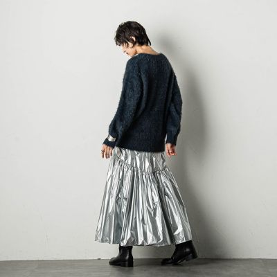 クルーネックシャギーニットプルオーバー≪手洗い可能≫ クルーネックシャギーニットプルオーバー≪手洗い可能