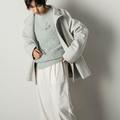 クルーネックシャギーニットプルオーバー≪手洗い可能≫ クルーネックシャギーニットプルオーバー≪手洗い可能