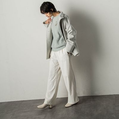 MAYSON GREY / メイソングレイ クルーネックシャギーニットプルオーバー≪手洗い可能≫ クルーネックシャギーニットプルオーバー≪手洗い可能