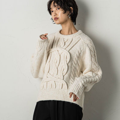 MAYSON GREY / メイソングレイ クラフトケーブルニットプルオーバー≪手洗い可能≫ クラフトケーブルニットプルオーバー≪手洗い可能≫ | MAYSON