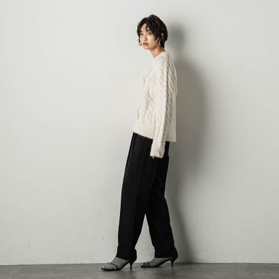 クラフトケーブルニットプルオーバー≪手洗い可能≫