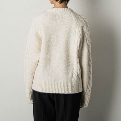 クラフトケーブルニットプルオーバー≪手洗い可能≫