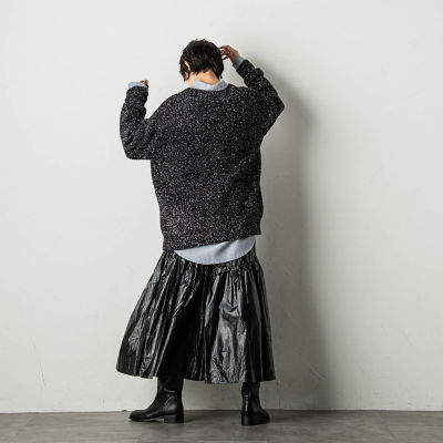 ラメフェザーVネックニットプルオーバー≪セットアップ対応