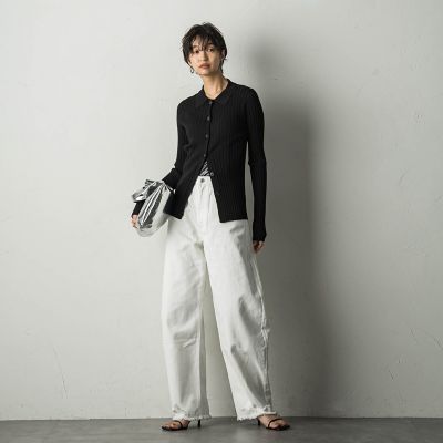 MAYSON GREY / メイソングレイ リブポロニットプルオーバー≪手洗い可能≫ リブポロニットプルオーバー≪手洗い可能≫ | MAYSON GREY