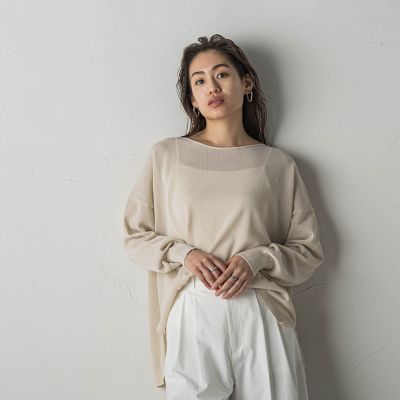 本当に信頼出来る店 ペーパーヤーンルーズニットプルオーバー≪手洗い可能 ニット/セーター