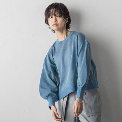 ＜三越伊勢丹/公式＞ MAYSON GREY（Women）/メイソングレイ シャイニーヤーンニットプルオーバー≪手洗い可能≫ 07ブルー トップス【三越伊勢丹/公式】