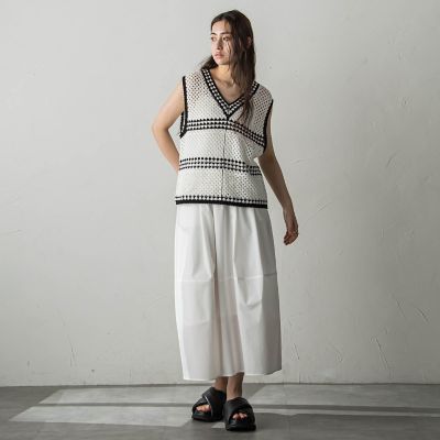 配色クロシェニットタンクトップ≪手洗い可能≫