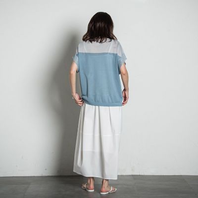 【新色追加】ＵＶカット配色ハイゲージニットプルオーバー≪手洗い可能≫