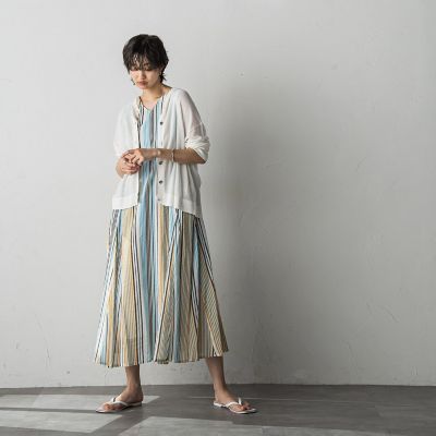 【新色追加】チュールライクスカシ編みニットカーディガン≪手洗い可能≫