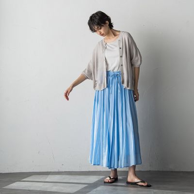 【新色追加】チュールライクスカシ編みニットカーディガン≪手洗い可能≫