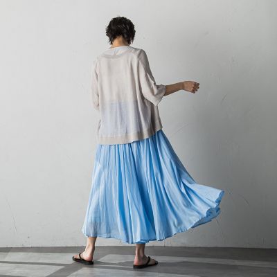 【新色追加】チュールライクスカシ編みニットカーディガン≪手洗い可能≫