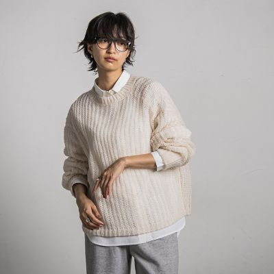 ＜MAYSON GREY（Women）＞モヘヤメッシュニットプルオーバー≪手洗い可能≫