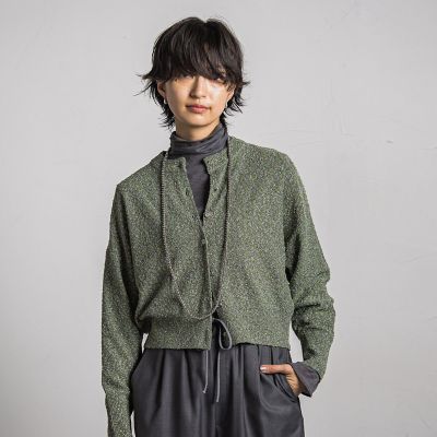ラメショートニットカーディガン≪手洗い可能≫
