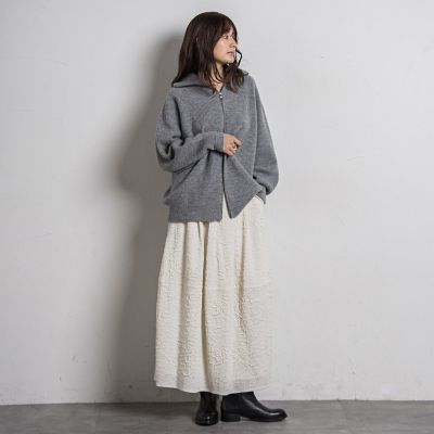【カタログ掲載】カシミヤブレンドダブルジップニットブルゾン≪手洗い可能≫