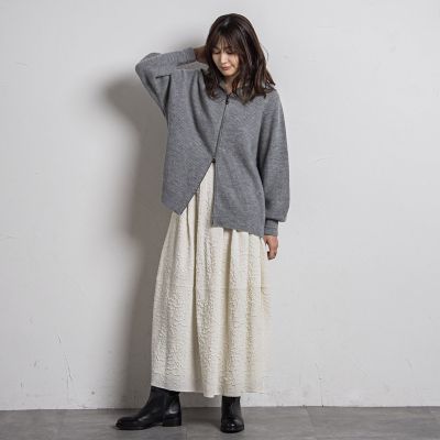 【カタログ掲載】カシミヤブレンドダブルジップニットブルゾン≪手洗い可能≫