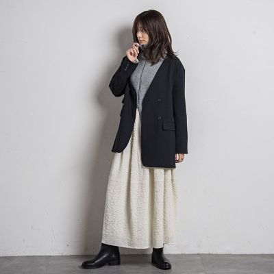 【カタログ掲載】カシミヤブレンドダブルジップニットブルゾン≪手洗い可能≫