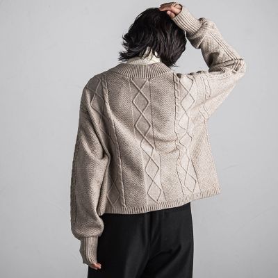 ケーブルニットジップカーディガン≪手洗い可能≫