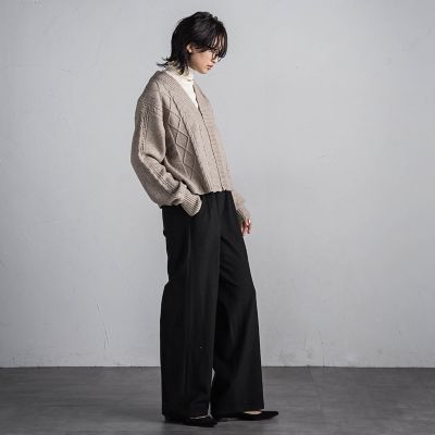 ケーブルニットジップカーディガン≪手洗い可能≫