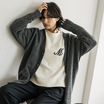 カーディガングレーkawauso様 カタログ掲載】ルーズVネックカーディガン≪手洗い可能