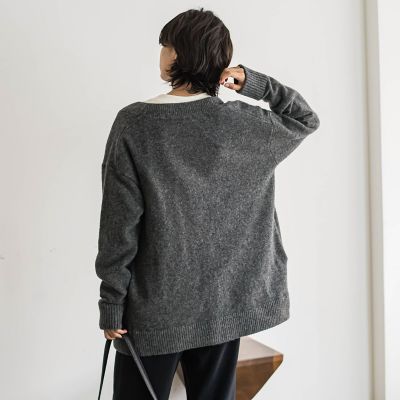 カタログ掲載】ルーズVネックカーディガン≪手洗い可能