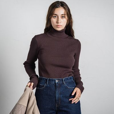 カタログ掲載】リブタートルネックニットプルオーバー≪手洗い