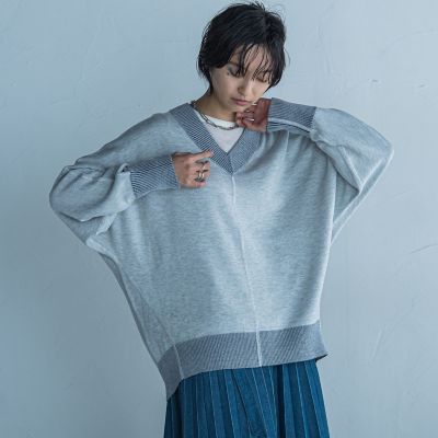 MAYSON GREY / メイソングレイ 【新色追加】Wフェイスドルマンニットプルオーバー≪手洗い可能≫ MAYSON GREY｜【新色追加】Wフェイスドルマンニットプルオーバー