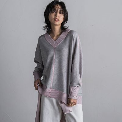MAYSON GREY / メイソングレイ 【新色追加】Wフェイスドルマンニットプルオーバー≪手洗い可能≫ 新色追加】Wフェイスドルマンニットプルオーバー≪手洗い可能