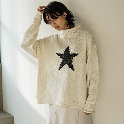 【カタログ掲載】スタージャガードニットプルオーバー≪手洗い可能≫