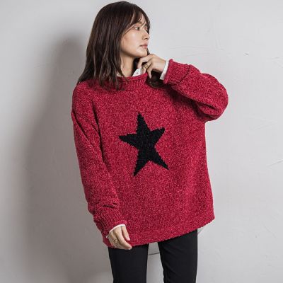【カタログ掲載】スタージャガードニットプルオーバー≪手洗い可能≫