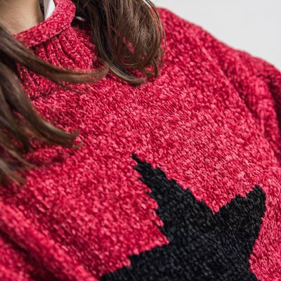 【カタログ掲載】スタージャガードニットプルオーバー≪手洗い可能≫
