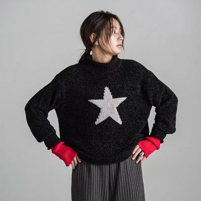 【カタログ掲載】スタージャガードニットプルオーバー≪手洗い可能≫