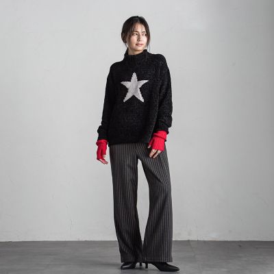【カタログ掲載】スタージャガードニットプルオーバー≪手洗い可能≫