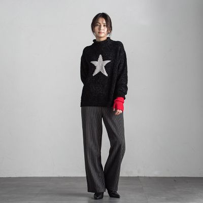 【カタログ掲載】スタージャガードニットプルオーバー≪手洗い可能≫