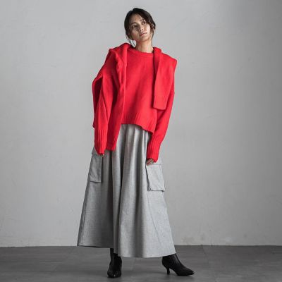 ヤクライククルーネックニットトップス≪手洗い可能≫
