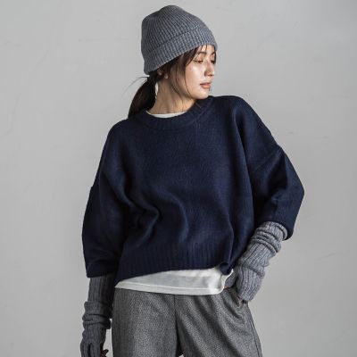 ヤクライククルーネックニットトップス≪手洗い可能≫