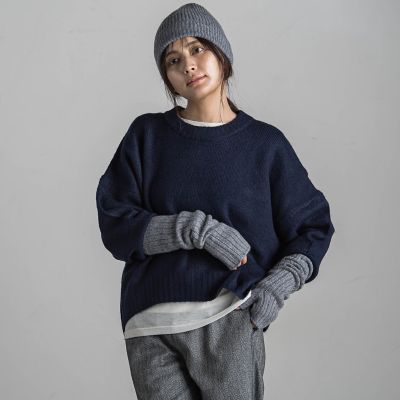 ヤクライククルーネックニットトップス≪手洗い可能≫