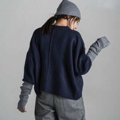 ヤクライククルーネックニットトップス≪手洗い可能≫