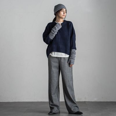 ヤクライククルーネックニットトップス≪手洗い可能≫