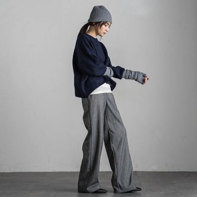ヤクライククルーネックニットトップス≪手洗い可能≫