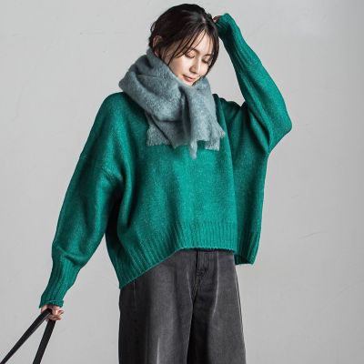 ヤクライククルーネックニットトップス≪手洗い可能≫