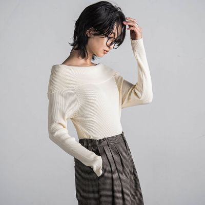 【ＷＥＢ限定カラーあり】オフショルダーニットプルオーバー≪手洗い可能≫