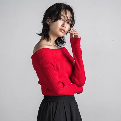 MAYSON GREY（Women）/メイソングレイ 【ＷＥＢ限定カラーあり】オフショルダーニットプルオーバー≪手洗い可能≫