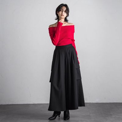 【ＷＥＢ限定カラーあり】オフショルダーニットプルオーバー≪手洗い可能≫