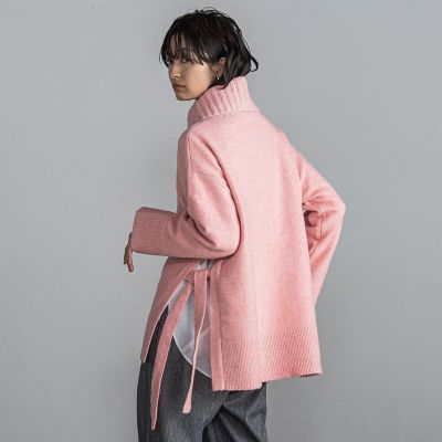 WEB限定】MIXヤーンサイドスリットニットプルオーバー≪手洗い