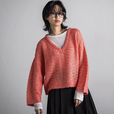 【SALE】MAYSON GREY（Women）/メイソングレイ スパンコールシャギーニットプルオーバー&#8810;手洗い可能&#8811; 14オレンジ トップス【三越伊勢丹/公式】