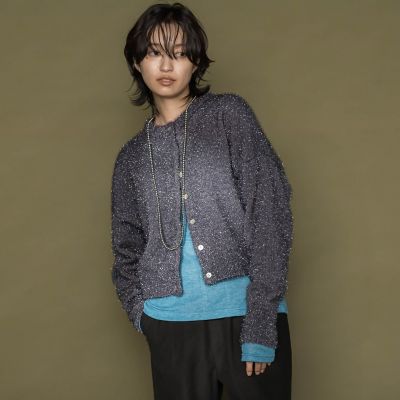ラメシャギーニットカーディガン≪手洗い可能≫