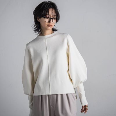ボリューム×フィットクルーネックニットプルオーバー≪手洗い可能≫