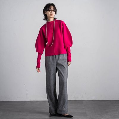 ボリューム×フィットクルーネックニットプルオーバー≪手洗い可能≫
